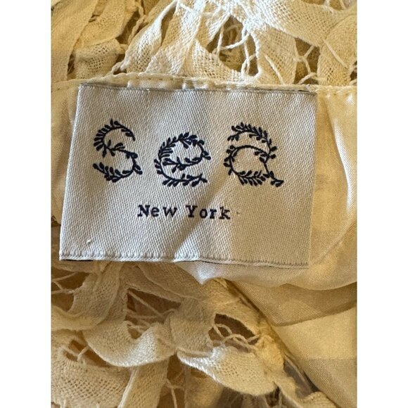 Sea New York Dress Women‎ Size 4 Ivory Short Sleeve Battenburgh Lace Shift Mini - Picture 8 of 10